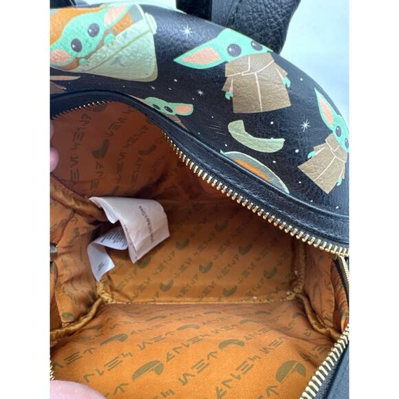 Loungefly Disney parks Star Wars Mandalorian Grogu AOP Baby Yoda mini backpack Disney Parks Star Wars Mandalorian Grogu Loungefly Mini  main image 4